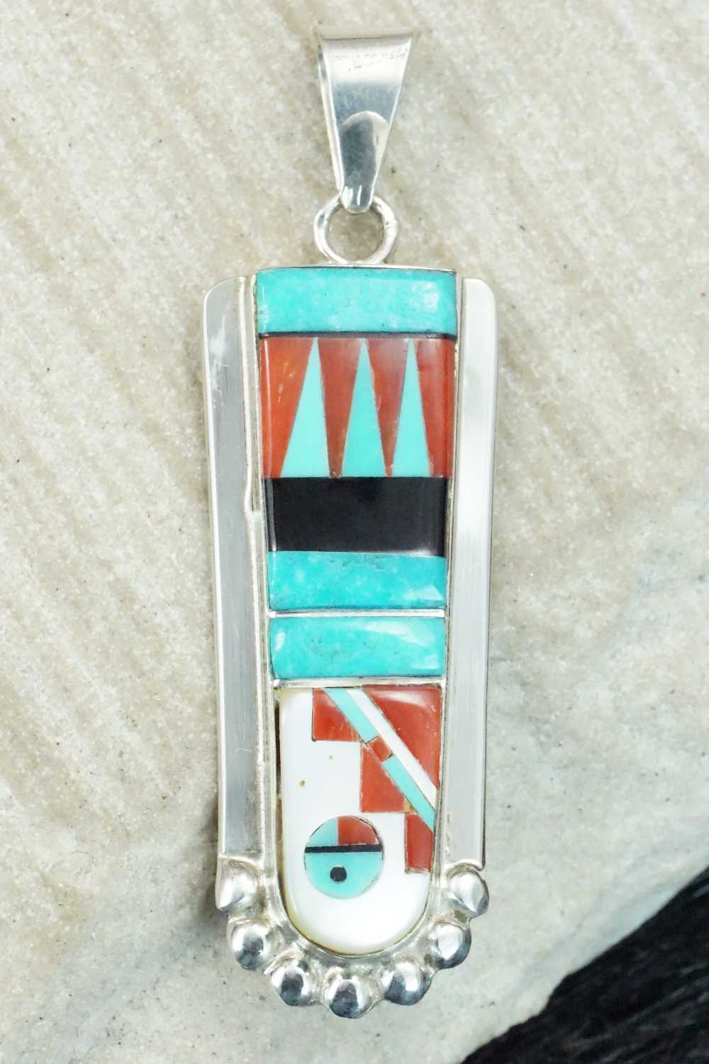 Multi Stone & Sterling Silver Pendant - Patty Edaakie