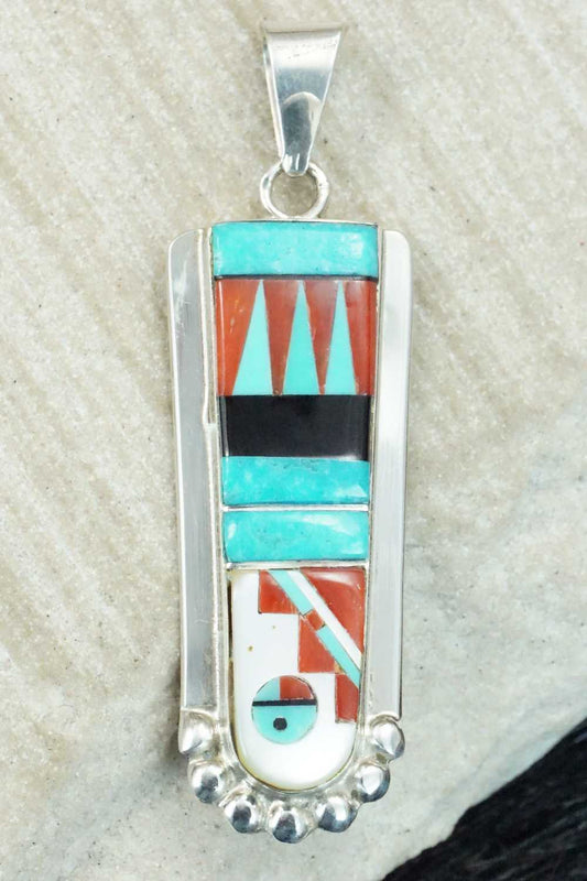 Multi Stone & Sterling Silver Pendant - Patty Edaakie
