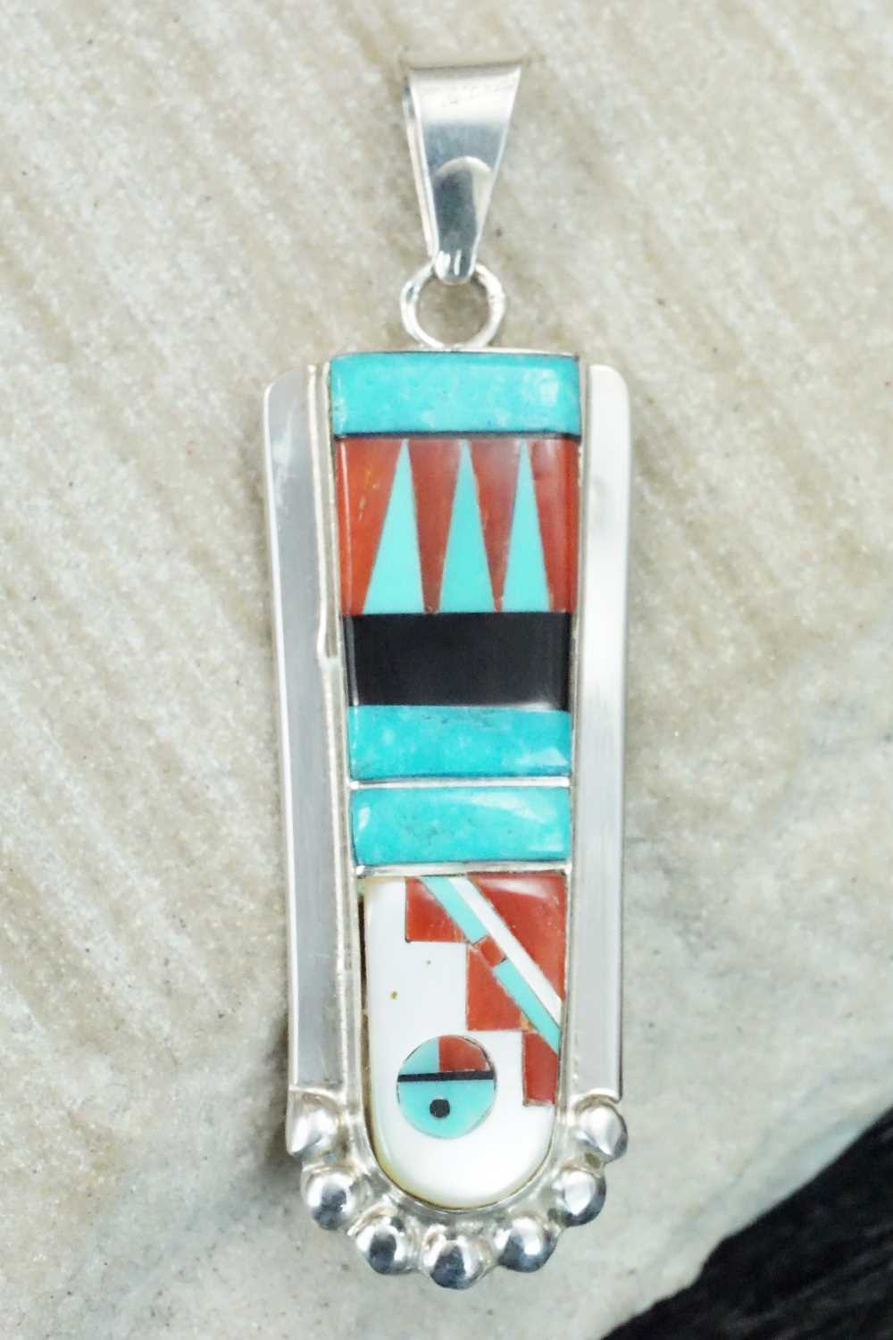 Multi Stone & Sterling Silver Pendant - Patty Edaakie