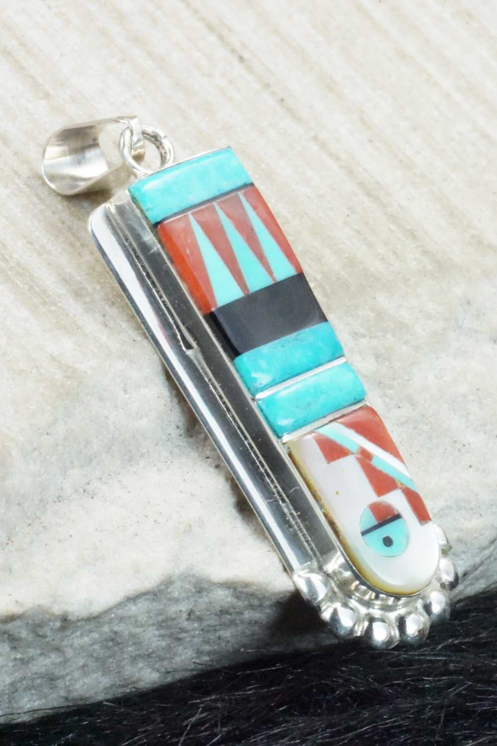 Multi Stone & Sterling Silver Pendant - Patty Edaakie