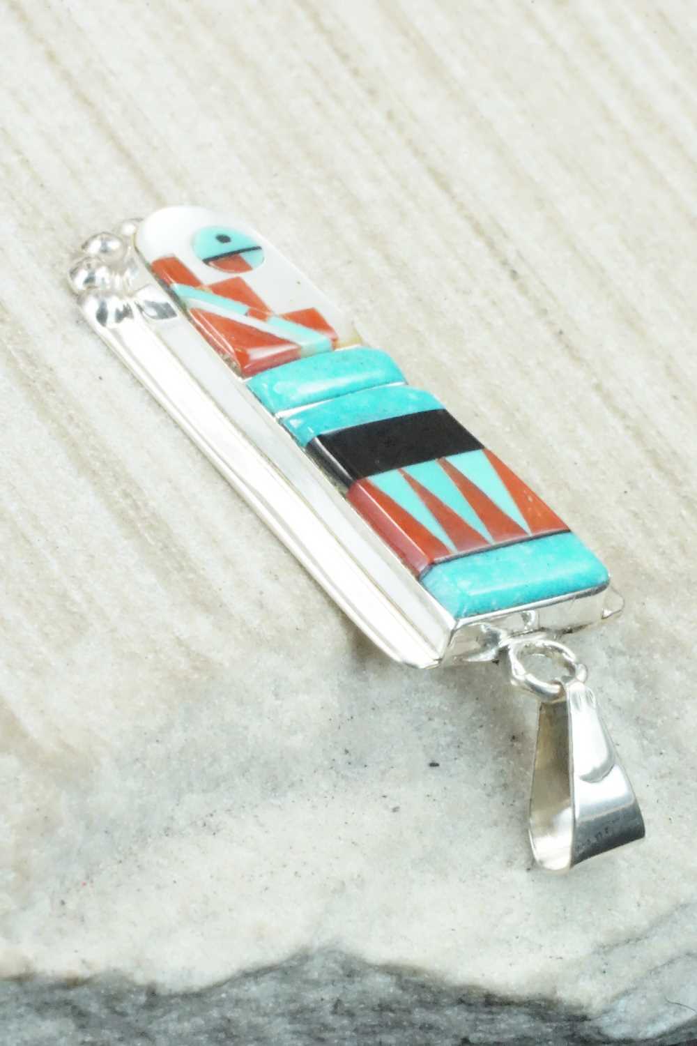 Multi Stone & Sterling Silver Pendant - Patty Edaakie