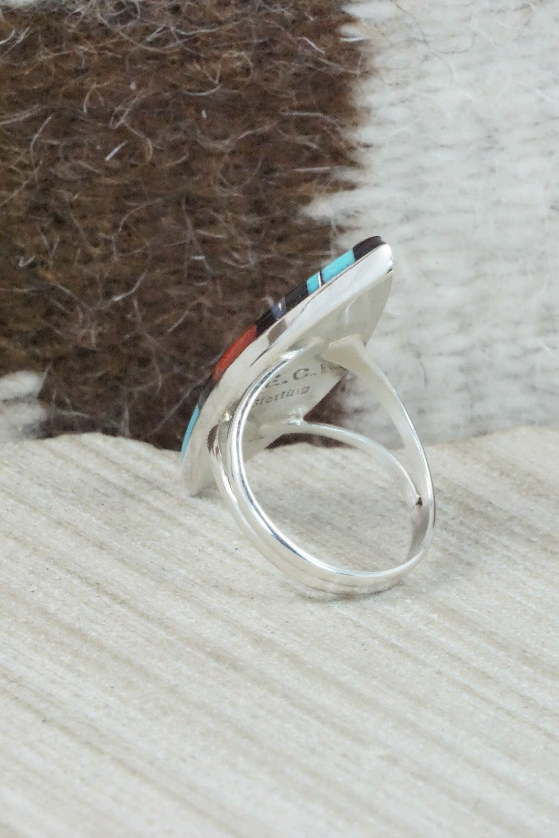 Multi Stone & Sterling Silver Ring - Cleo Kallestewa - Size 7.5