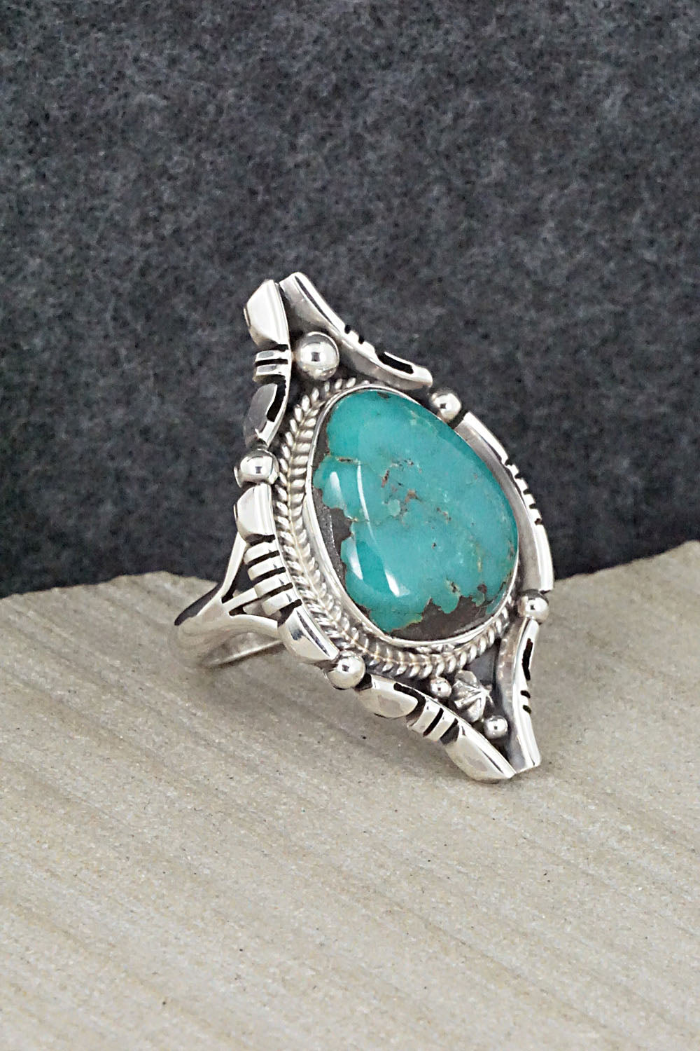 Turquoise & Sterling Silver Ring - Daniel Benally - Size 6.75