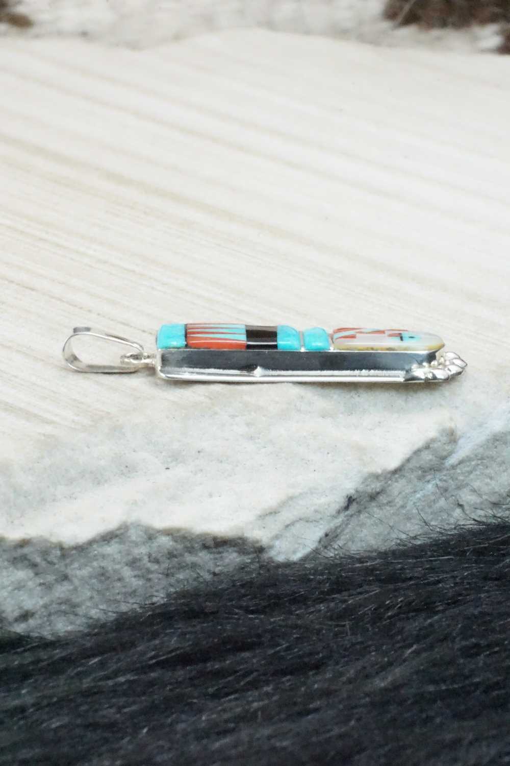 Multi Stone & Sterling Silver Pendant - Patty Edaakie