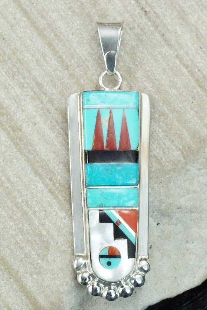 Multi Stone & Sterling Silver Pendant - Patty Edaakie