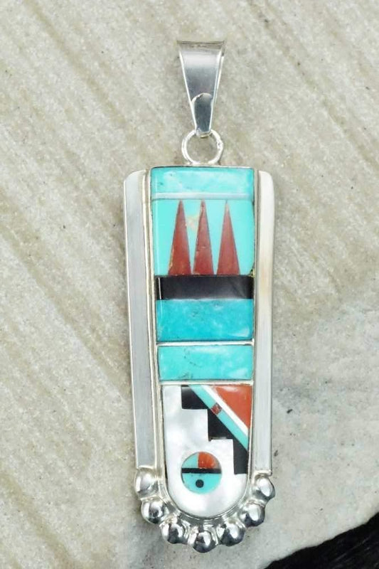 Multi Stone & Sterling Silver Pendant - Patty Edaakie