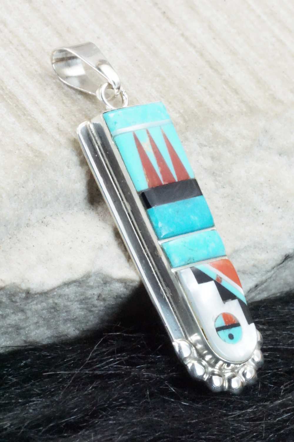 Multi Stone & Sterling Silver Pendant - Patty Edaakie