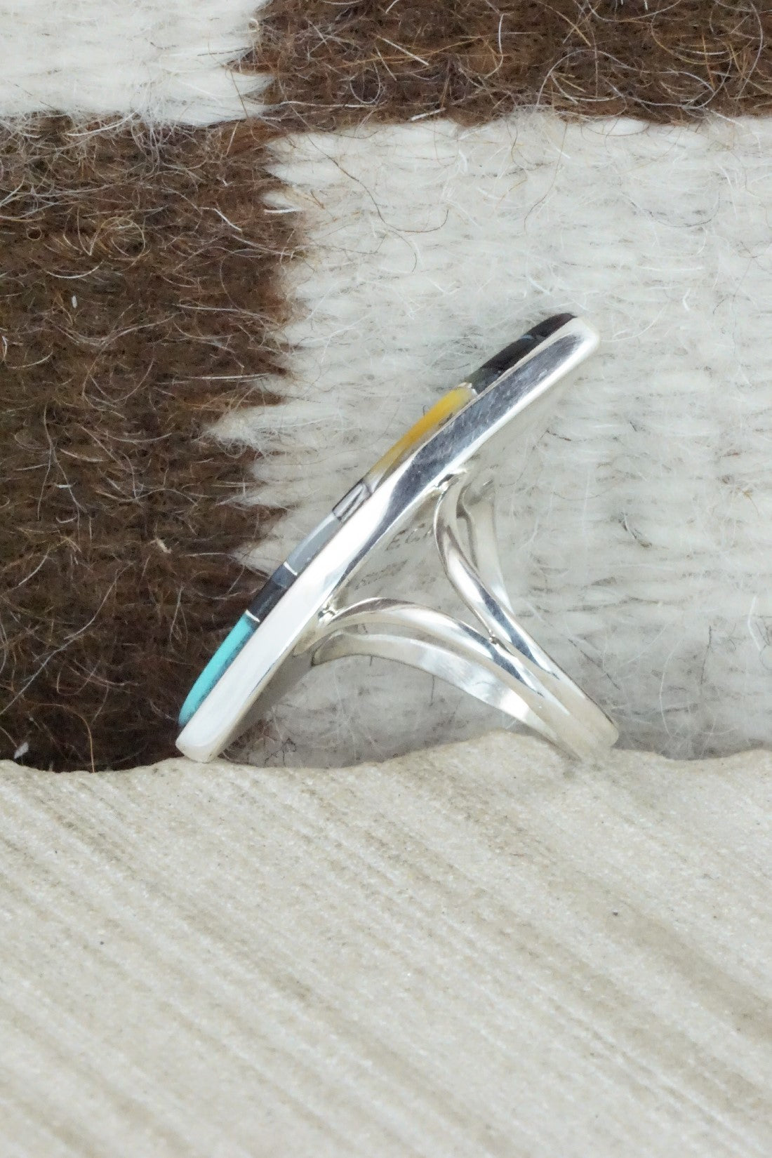 Multi Stone & Sterling Silver Ring - Cleo Kallestewa - Size 6.25