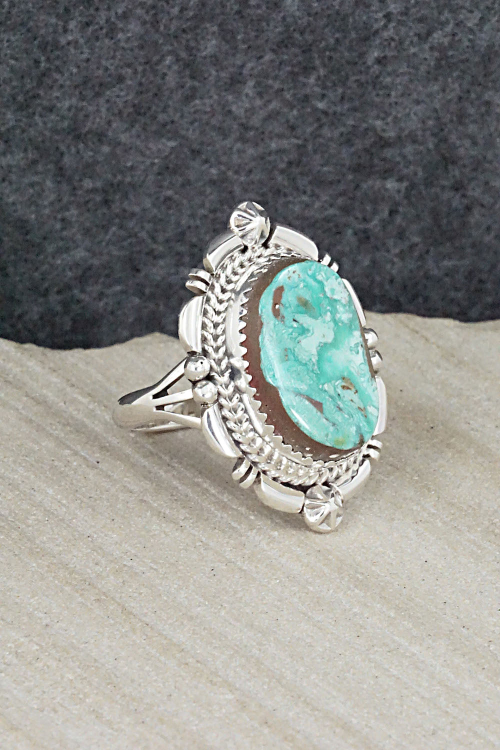 Turquoise & Sterling Silver Ring - Daniel Benally - Size 7