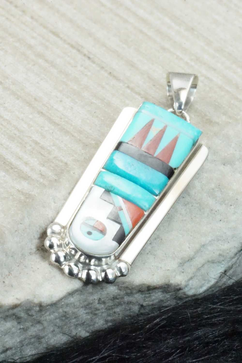 Multi Stone & Sterling Silver Pendant - Patty Edaakie