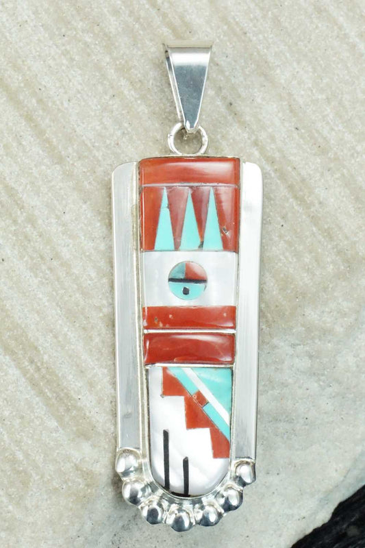 Multi Stone & Sterling Silver Pendant - Patty Edaakie