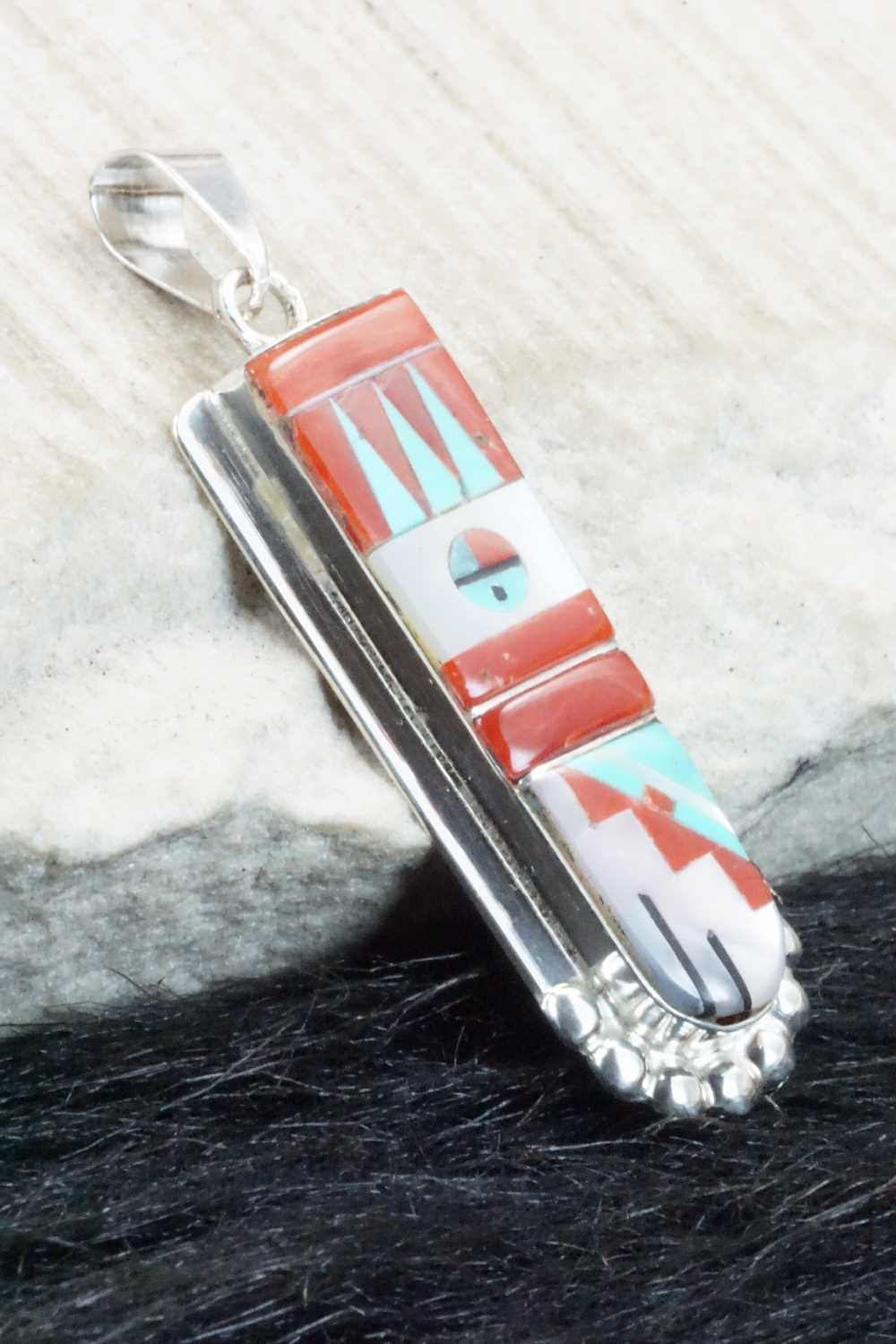 Multi Stone & Sterling Silver Pendant - Patty Edaakie