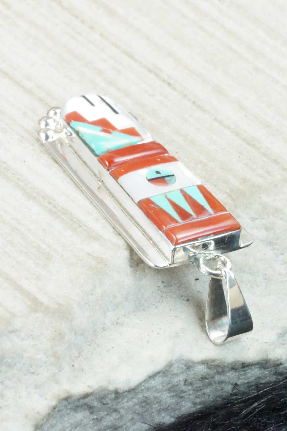 Multi Stone & Sterling Silver Pendant - Patty Edaakie