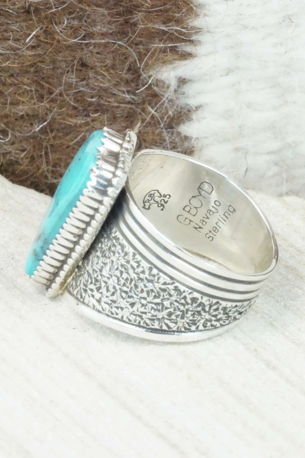 Turquoise & Sterling Silver Ring - Garrison Boyd - Size 10