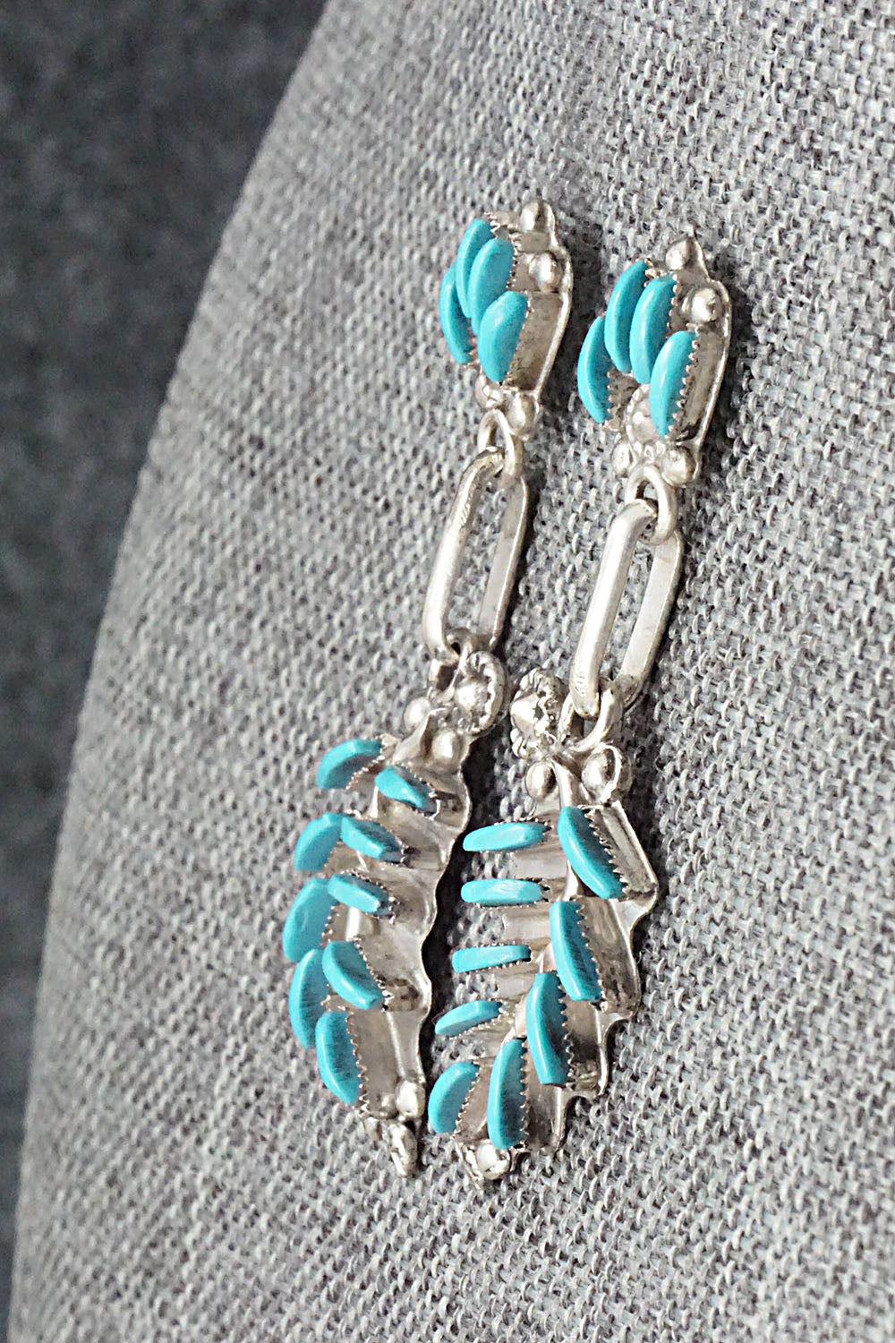Turquoise & Sterling Silver Earrings - Levon Loncasion