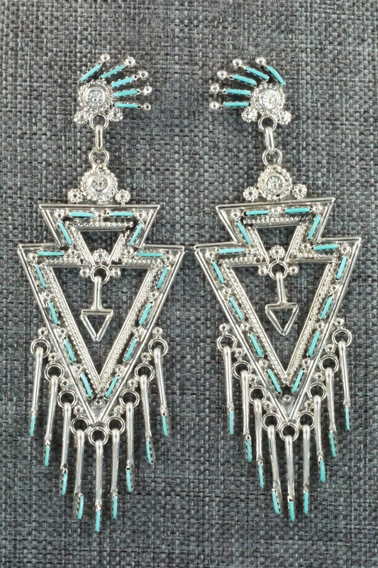 Turquoise & Sterling Silver Earrings - Kevin Leekity