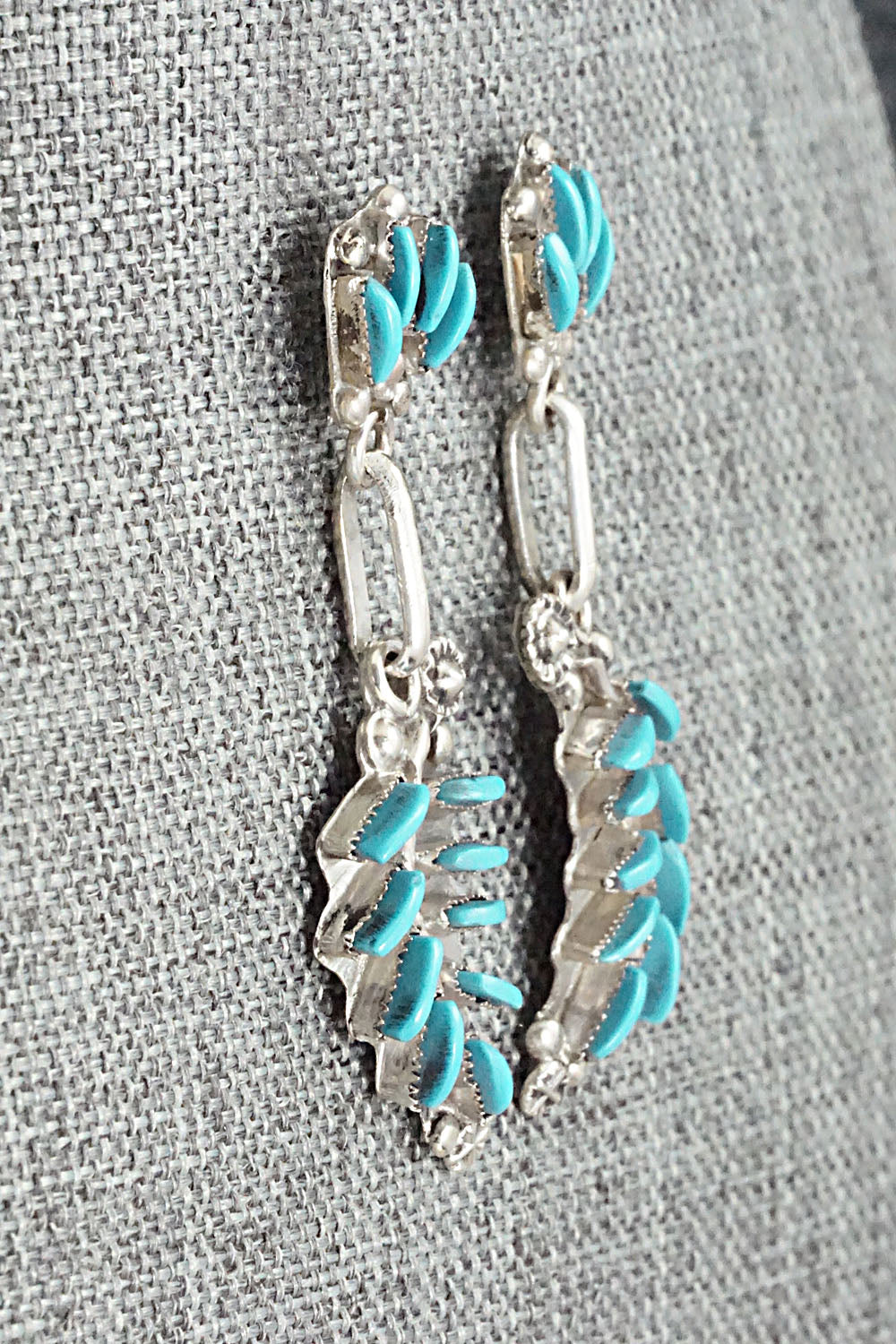 Turquoise & Sterling Silver Earrings - Levon Loncasion
