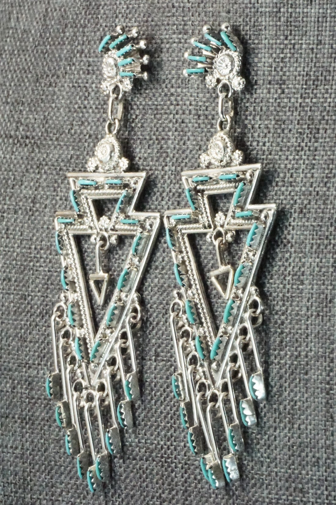 Turquoise & Sterling Silver Earrings - Kevin Leekity
