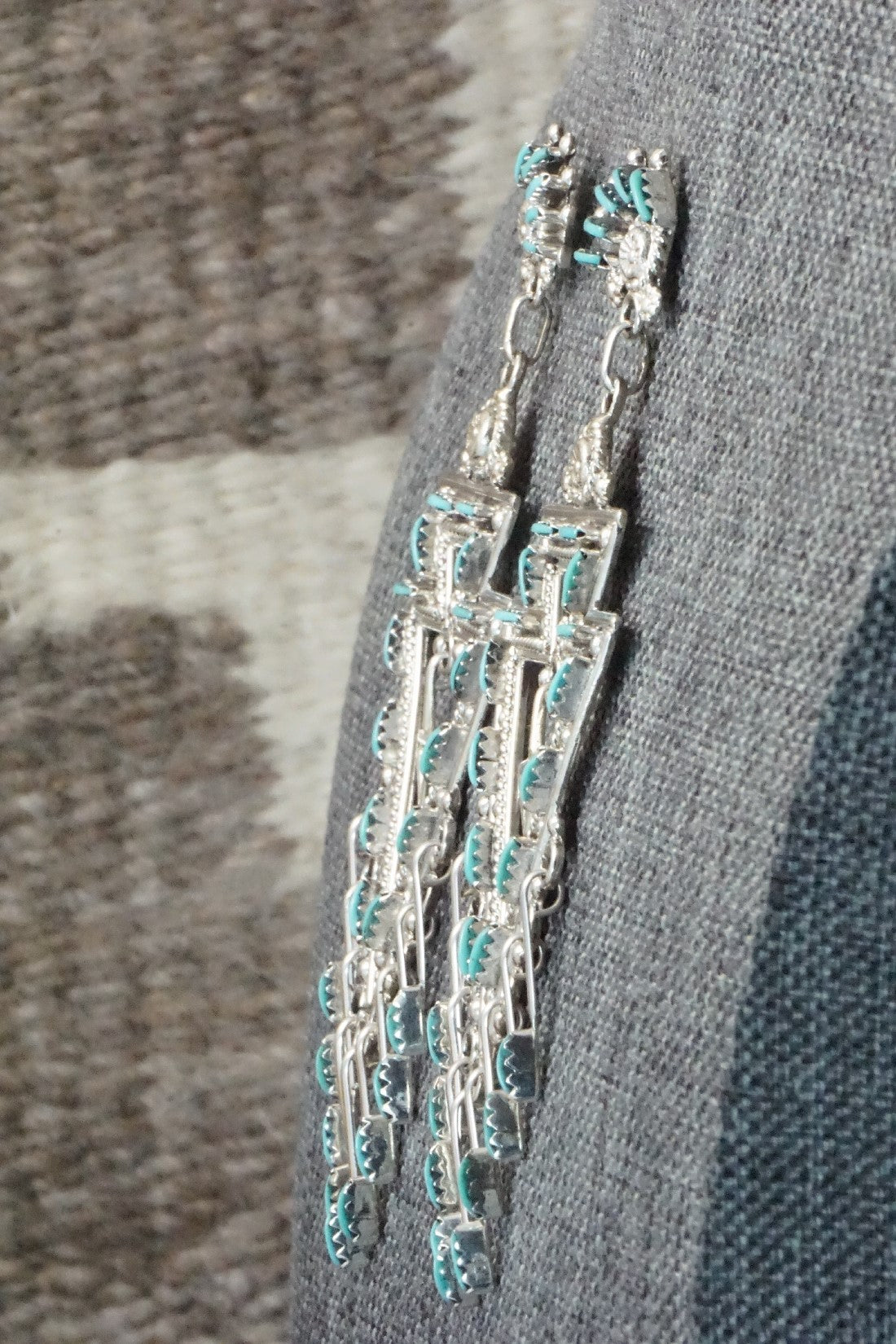 Turquoise & Sterling Silver Earrings - Kevin Leekity