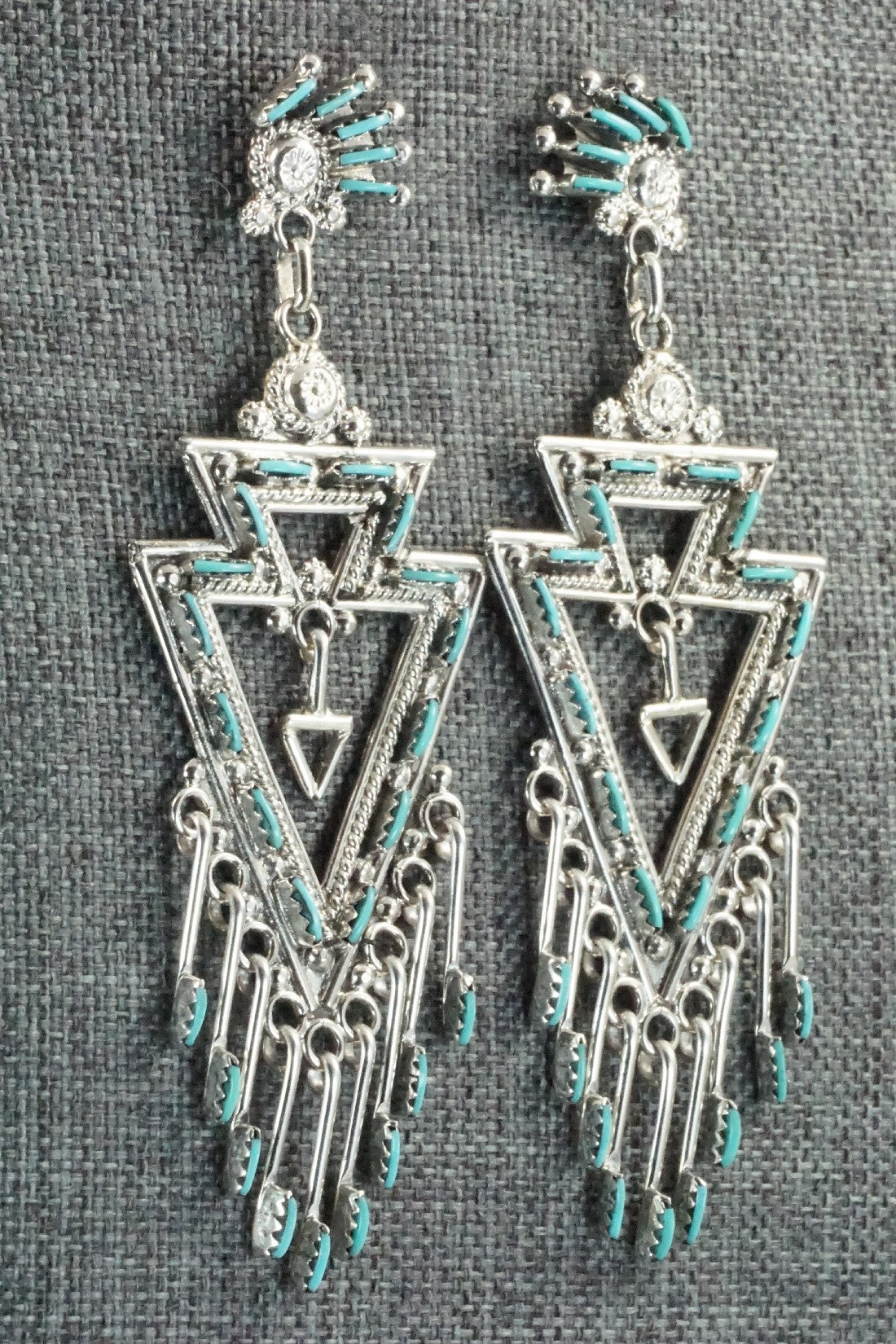 Turquoise & Sterling Silver Earrings - Kevin Leekity