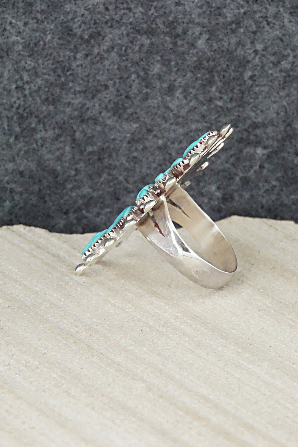 Turquoise & Sterling Silver Ring - Evonne Hustito - Size 5.75