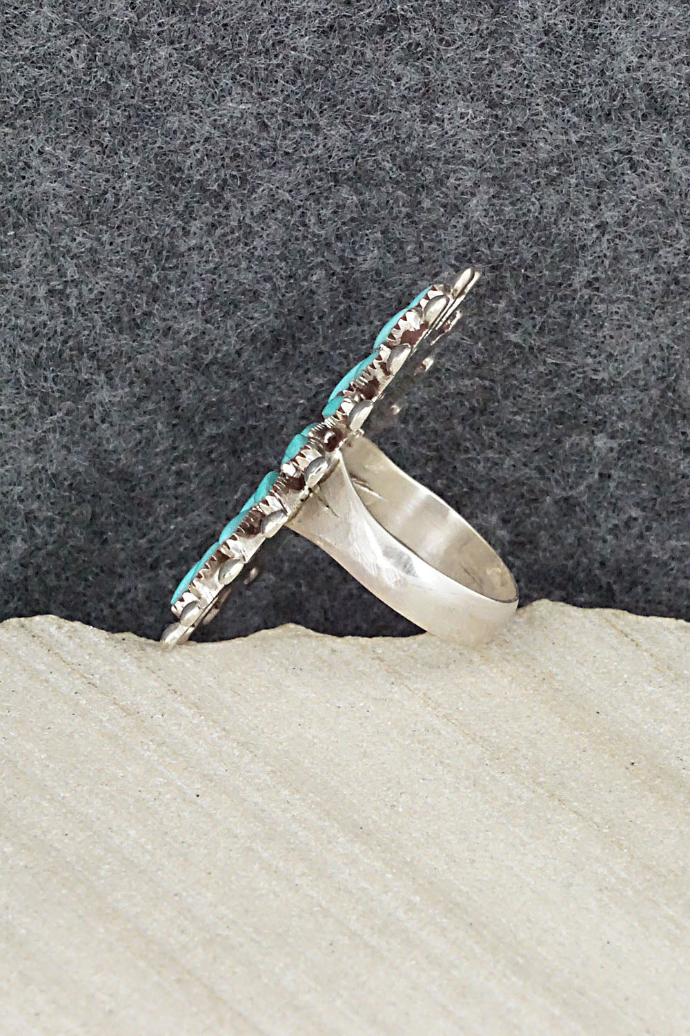 Turquoise & Sterling Silver Ring - Evonne Hustito - Size 6