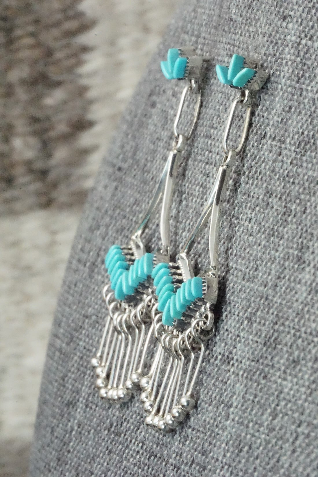 Turquoise & Sterling Silver Earrings - Mildred Ukestine