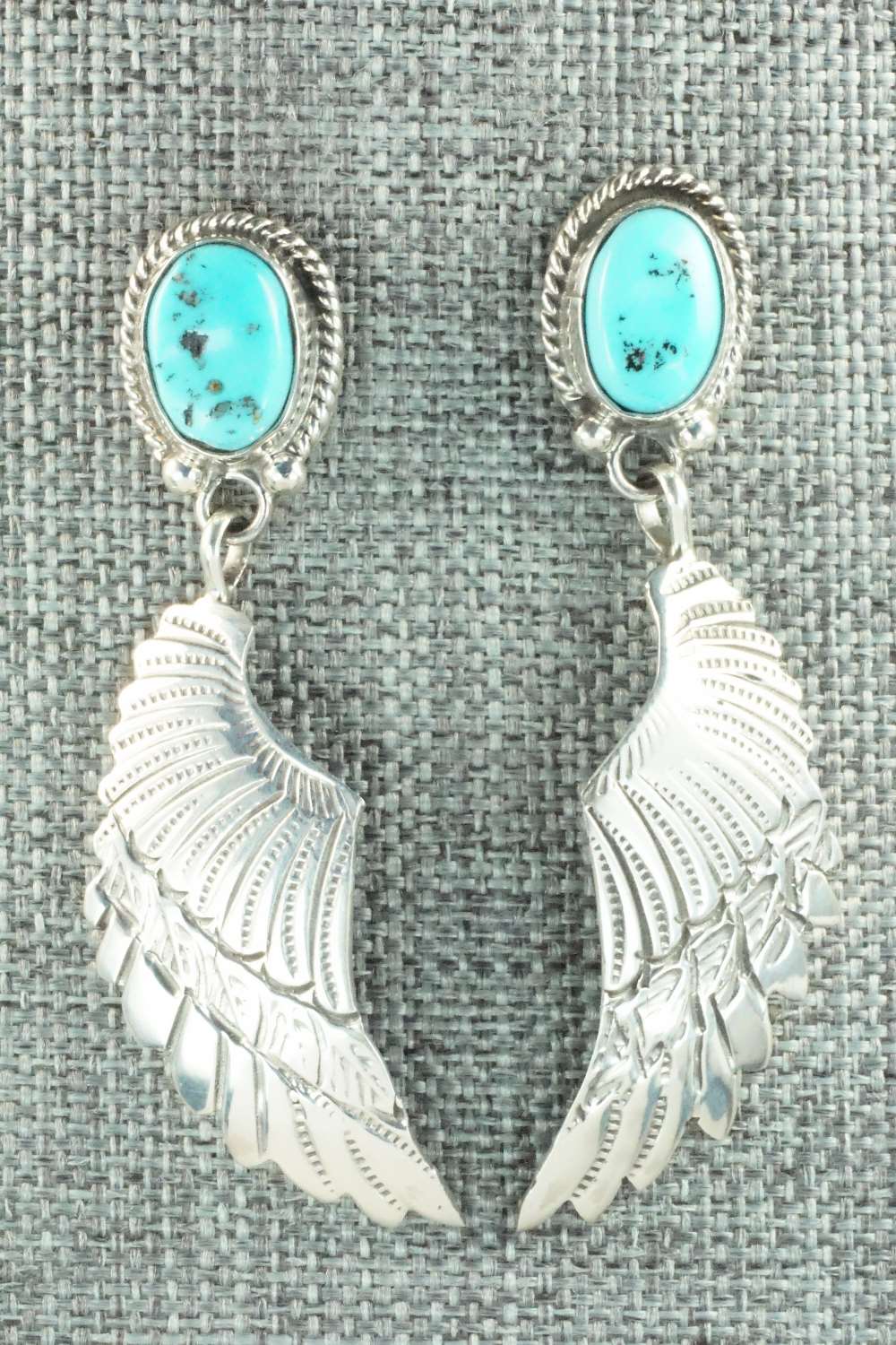 Turquoise & Sterling Silver Earrings - Navajo