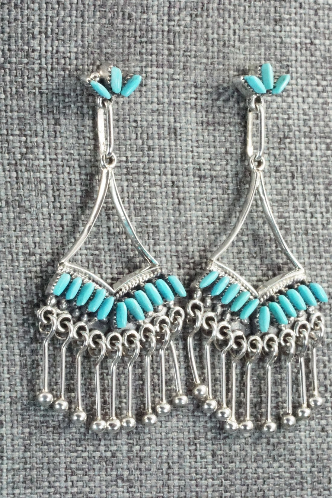 Turquoise & Sterling Silver Earrings - Mildred Ukestine