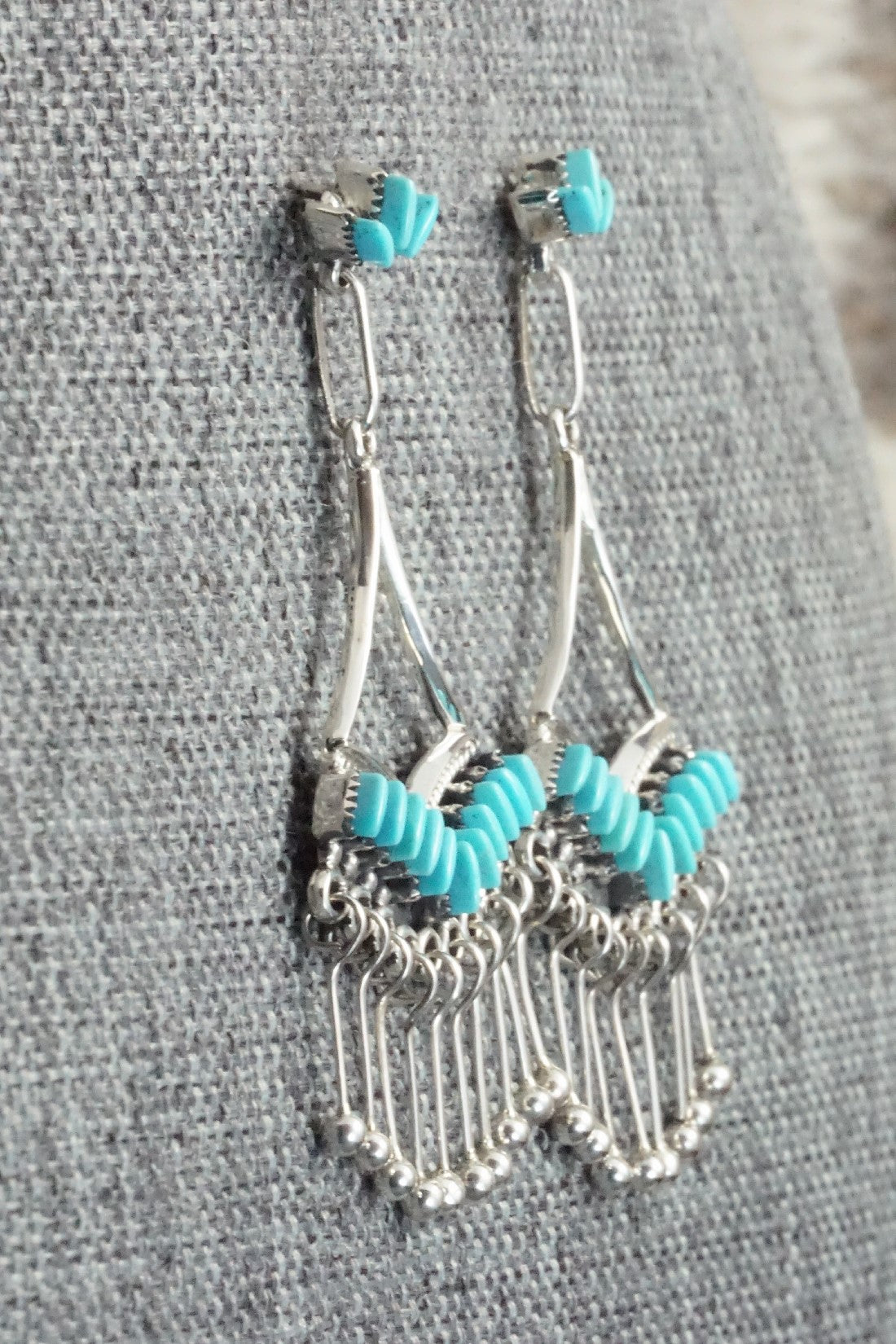 Turquoise & Sterling Silver Earrings - Mildred Ukestine