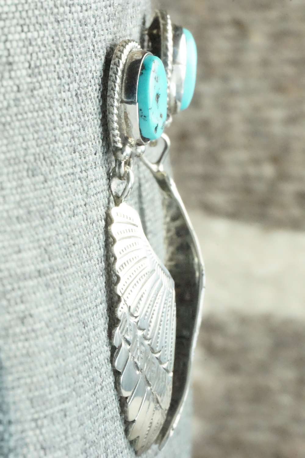 Turquoise & Sterling Silver Earrings - Navajo