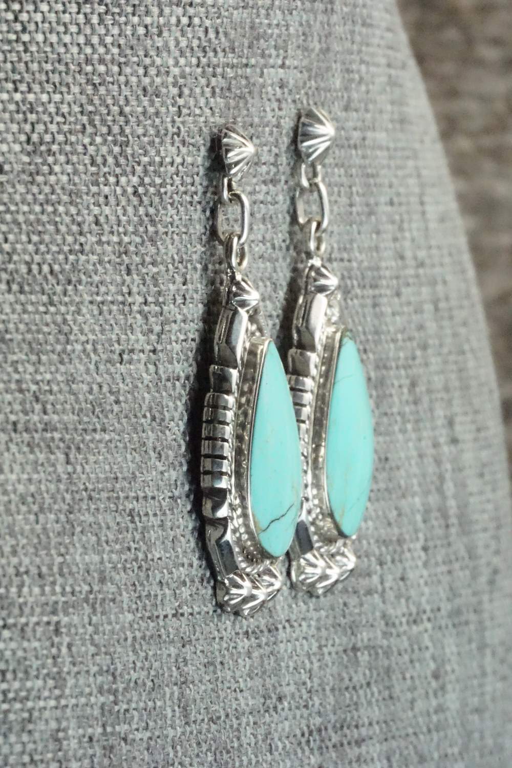 Turquoise & Sterling Silver Earrings - Annie Spencer