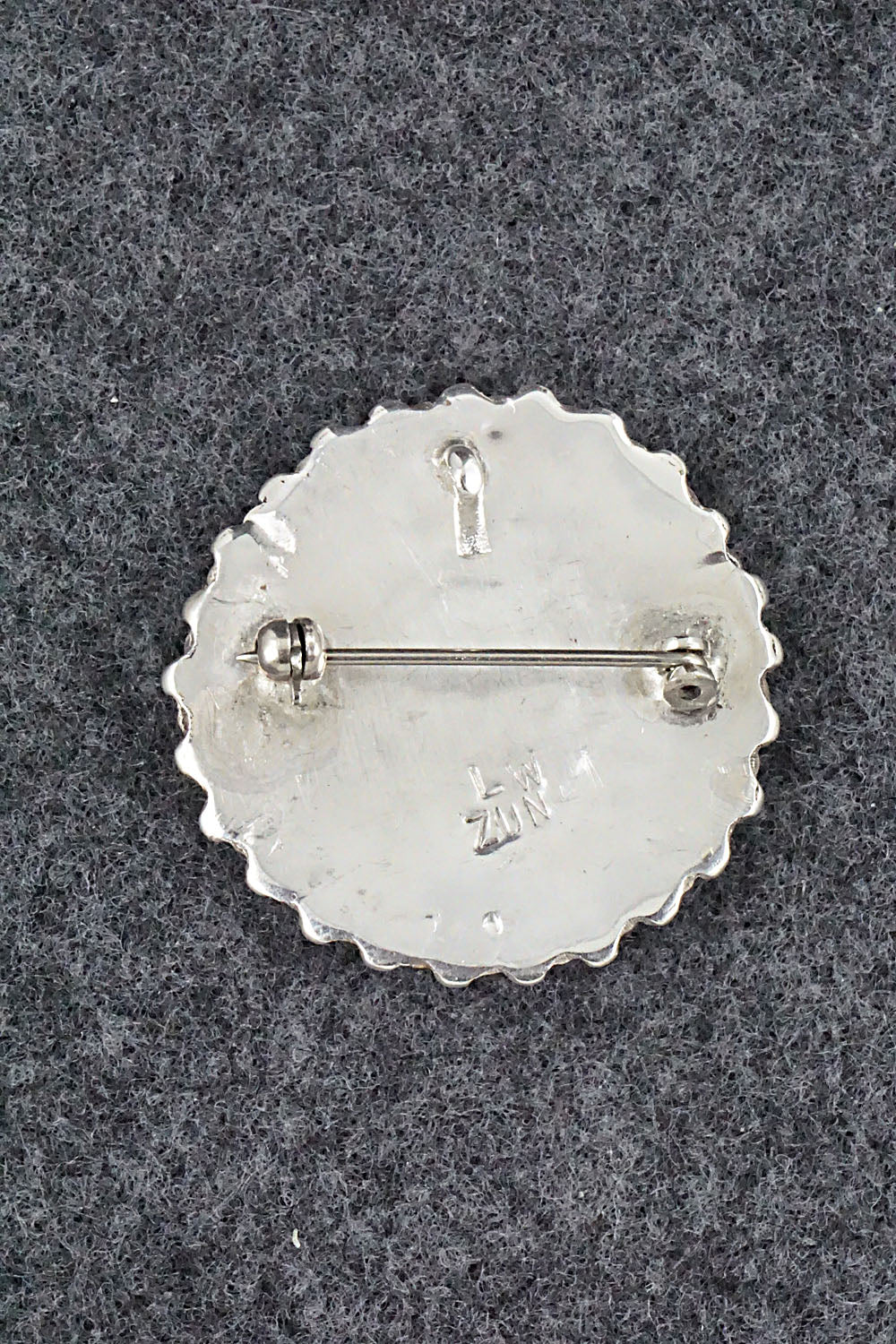 Coral & Sterling Silver Pendant/Pin - Lorencita Walela