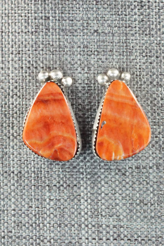 Spiny Oyster & Sterling Silver Earrings - Selina Warner