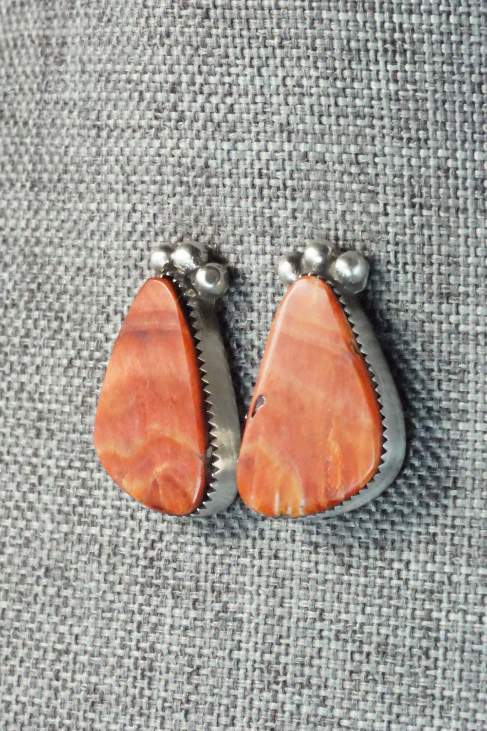 Spiny Oyster & Sterling Silver Earrings - Selina Warner