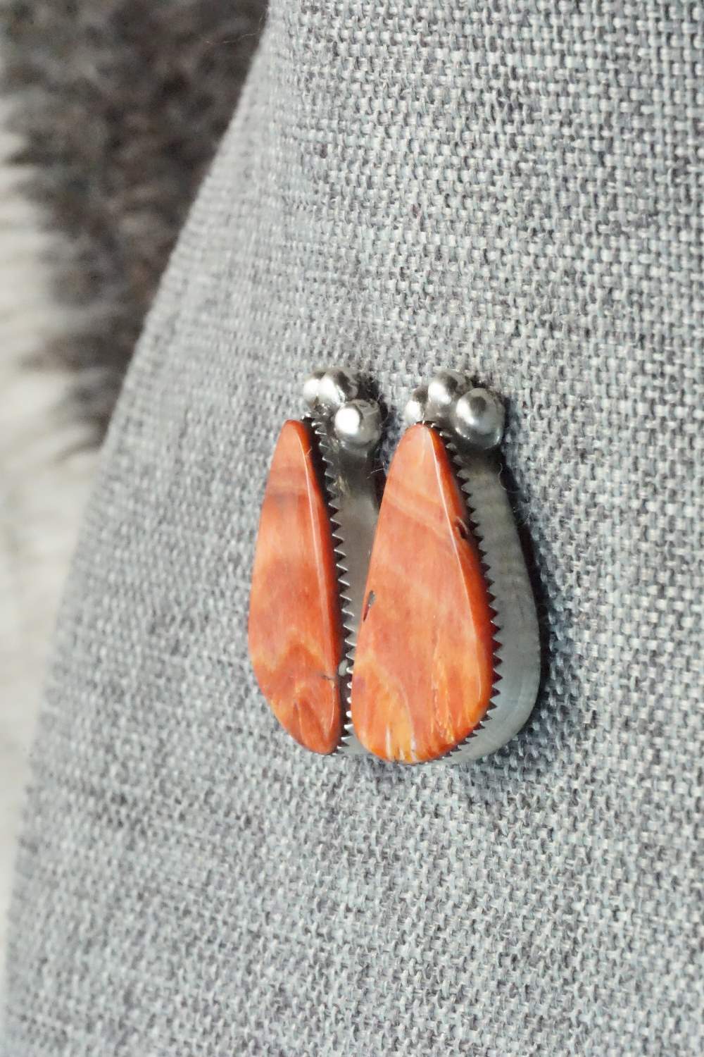 Spiny Oyster & Sterling Silver Earrings - Selina Warner