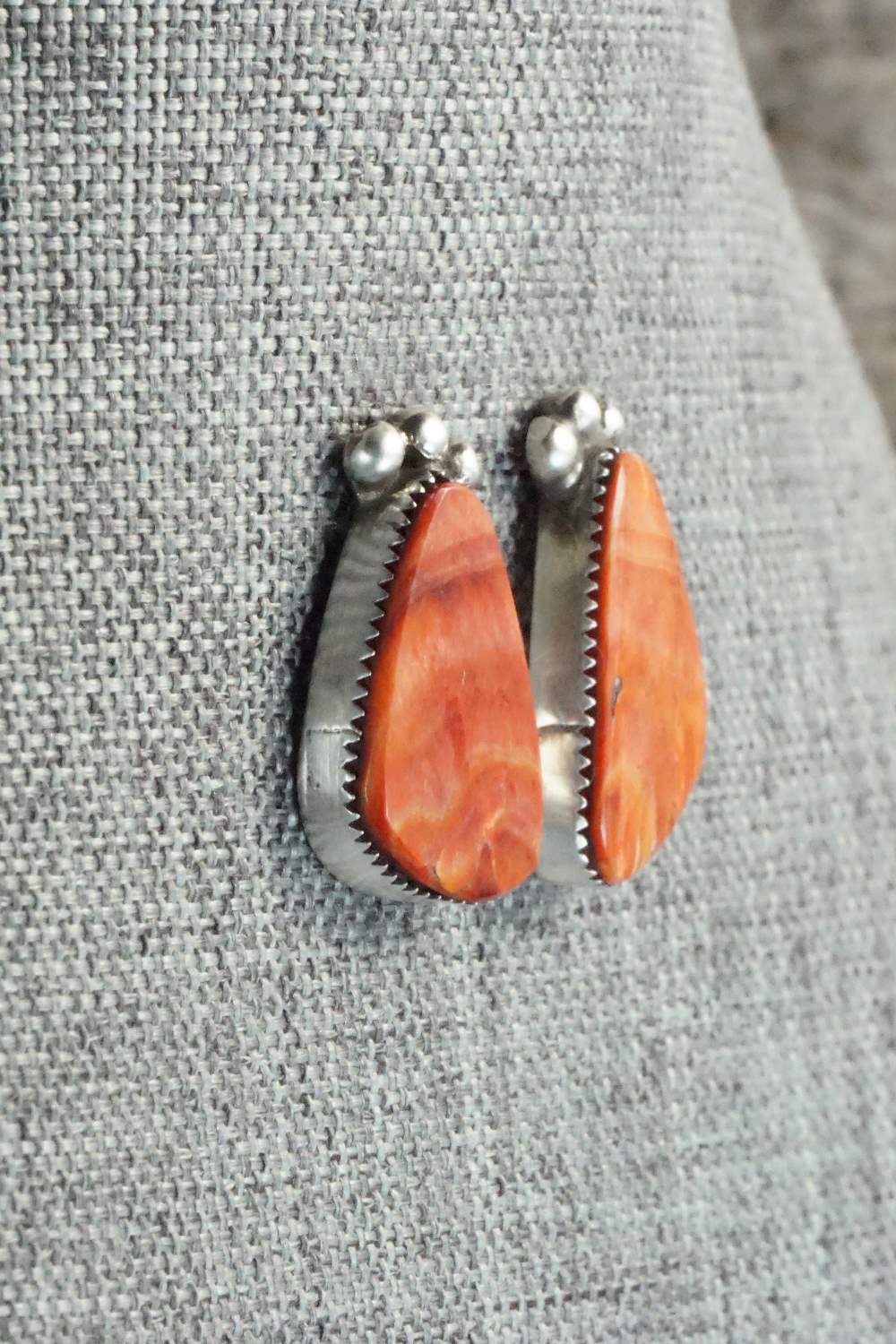 Spiny Oyster & Sterling Silver Earrings - Selina Warner