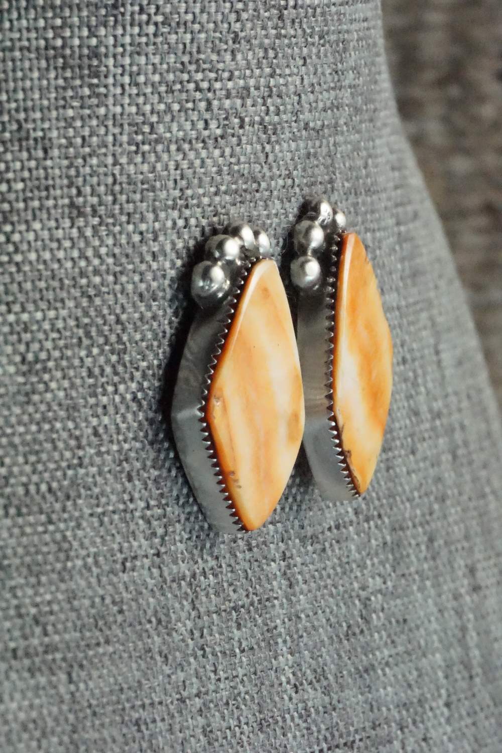 Spiny Oyster & Sterling Silver Earrings - Selina Warner
