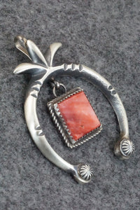 Spiny Oyster and Sterling Silver Pendant - Martha Cayatineto