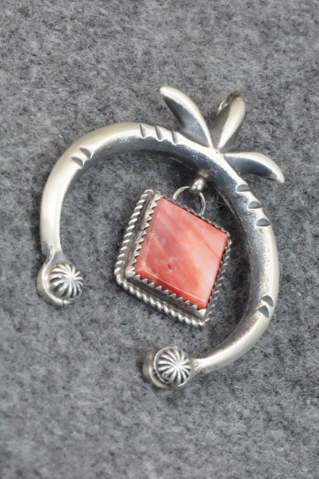 Spiny Oyster and Sterling Silver Pendant - Martha Cayatineto