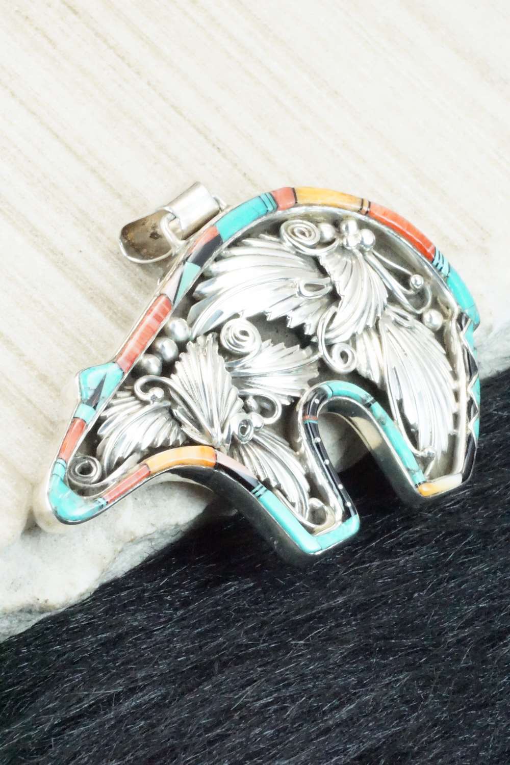 Multi Stone & Sterling Silver Pendant - Lucille Calladitto
