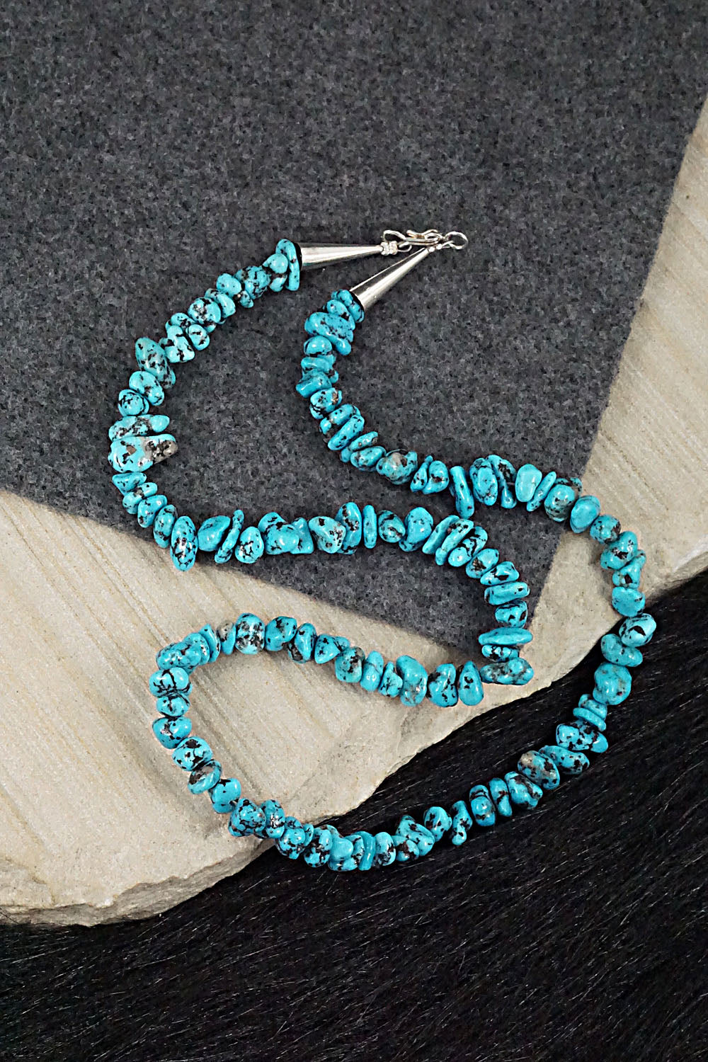 Turquoise and Sterling Silver Necklace - Louise Joe