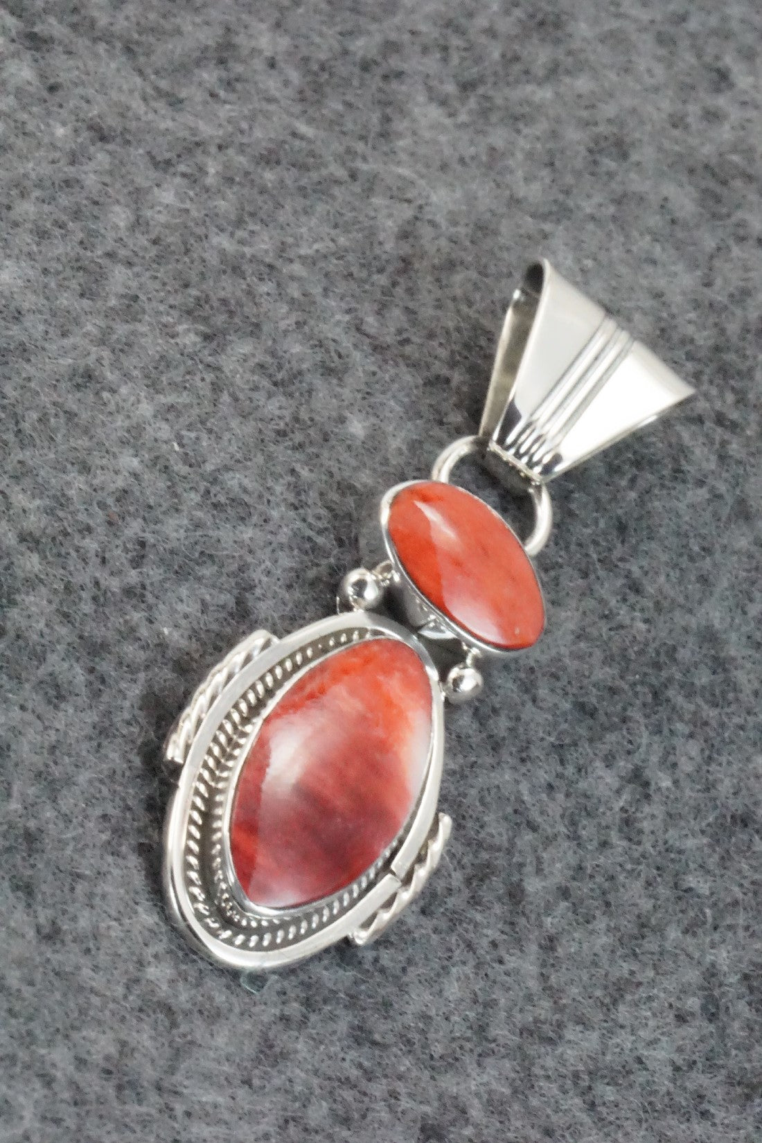 Spiny Oyster and Sterling Silver Pendant - Sadie Jim