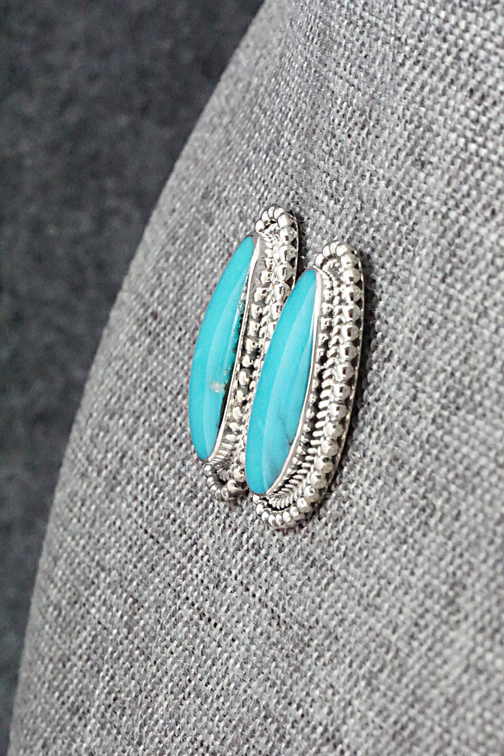 Turquoise & Sterling Silver Earrings - Verley Betone