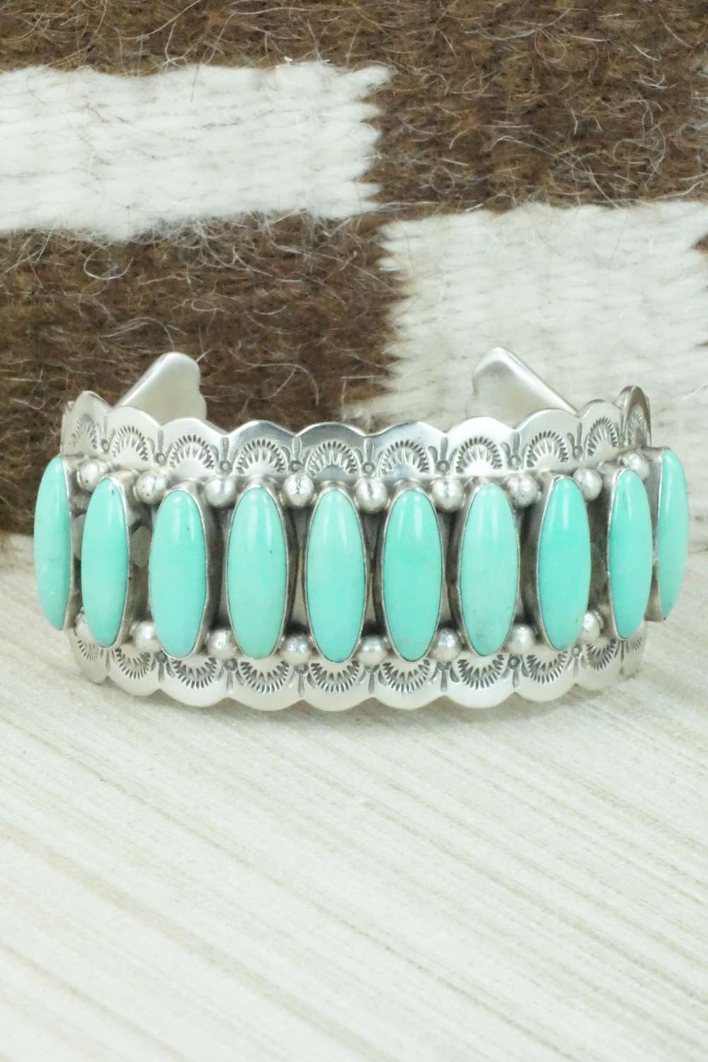 Turquoise & Sterling Silver Bracelet - Navajo