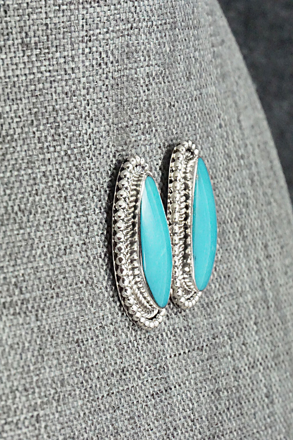 Turquoise & Sterling Silver Earrings - Verley Betone