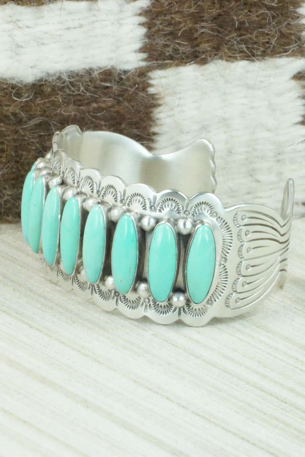 Turquoise & Sterling Silver Bracelet - Navajo