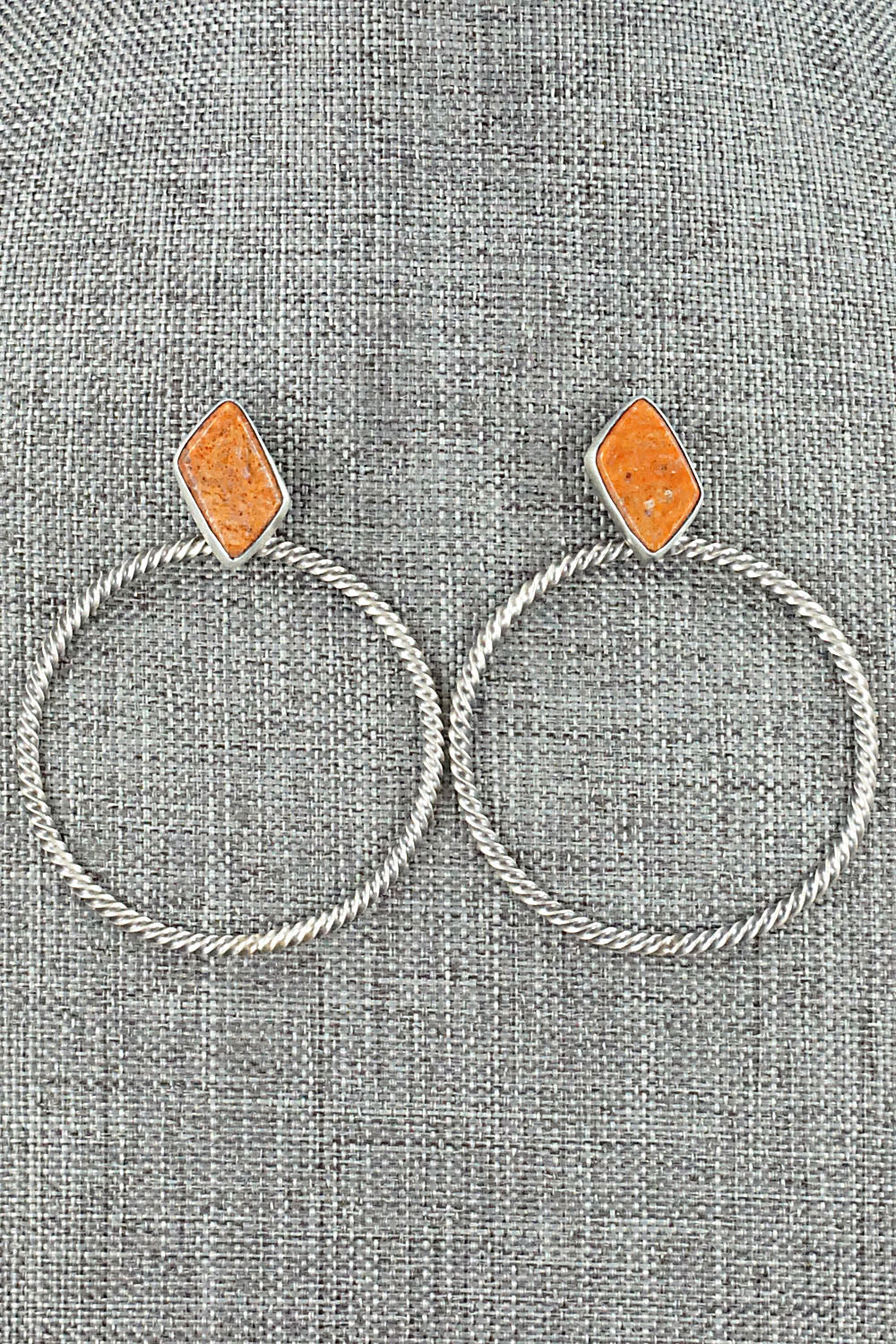 Coral & Sterling Silver Earrings - Annie Spencer