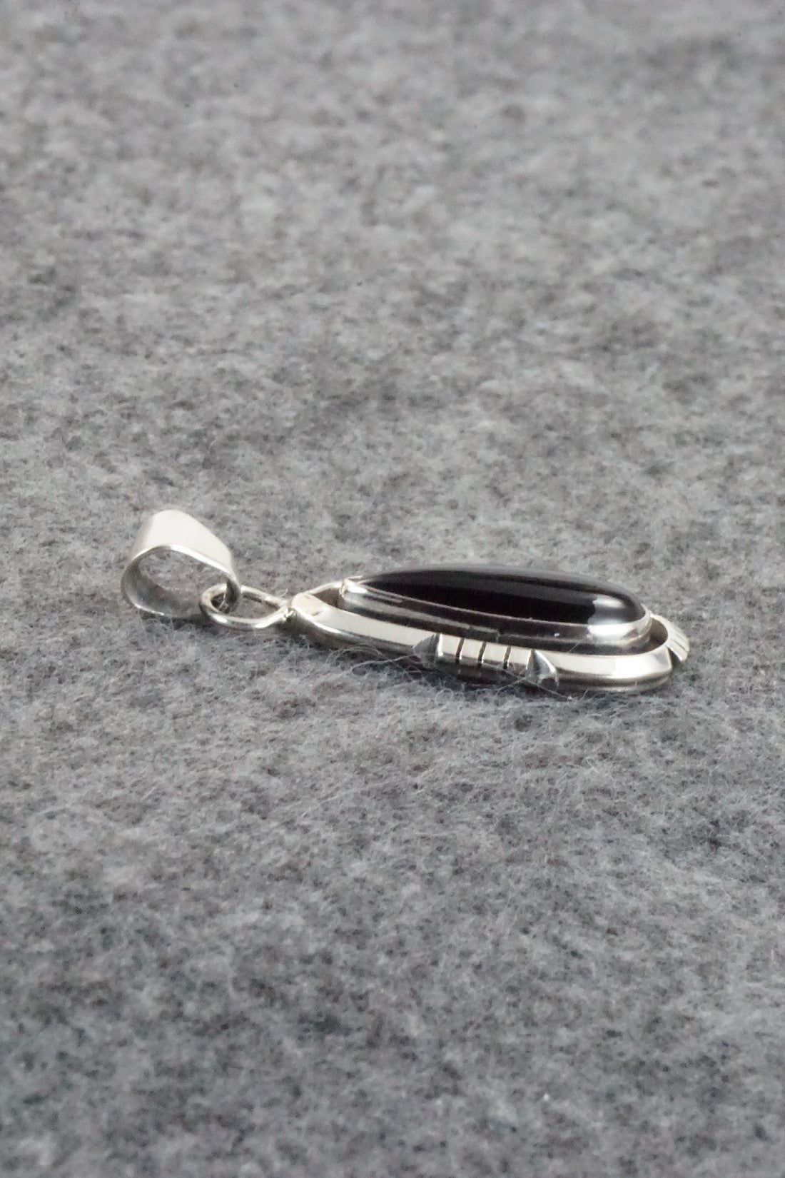 Onyx & Sterling Silver Pendant - Amos Begay