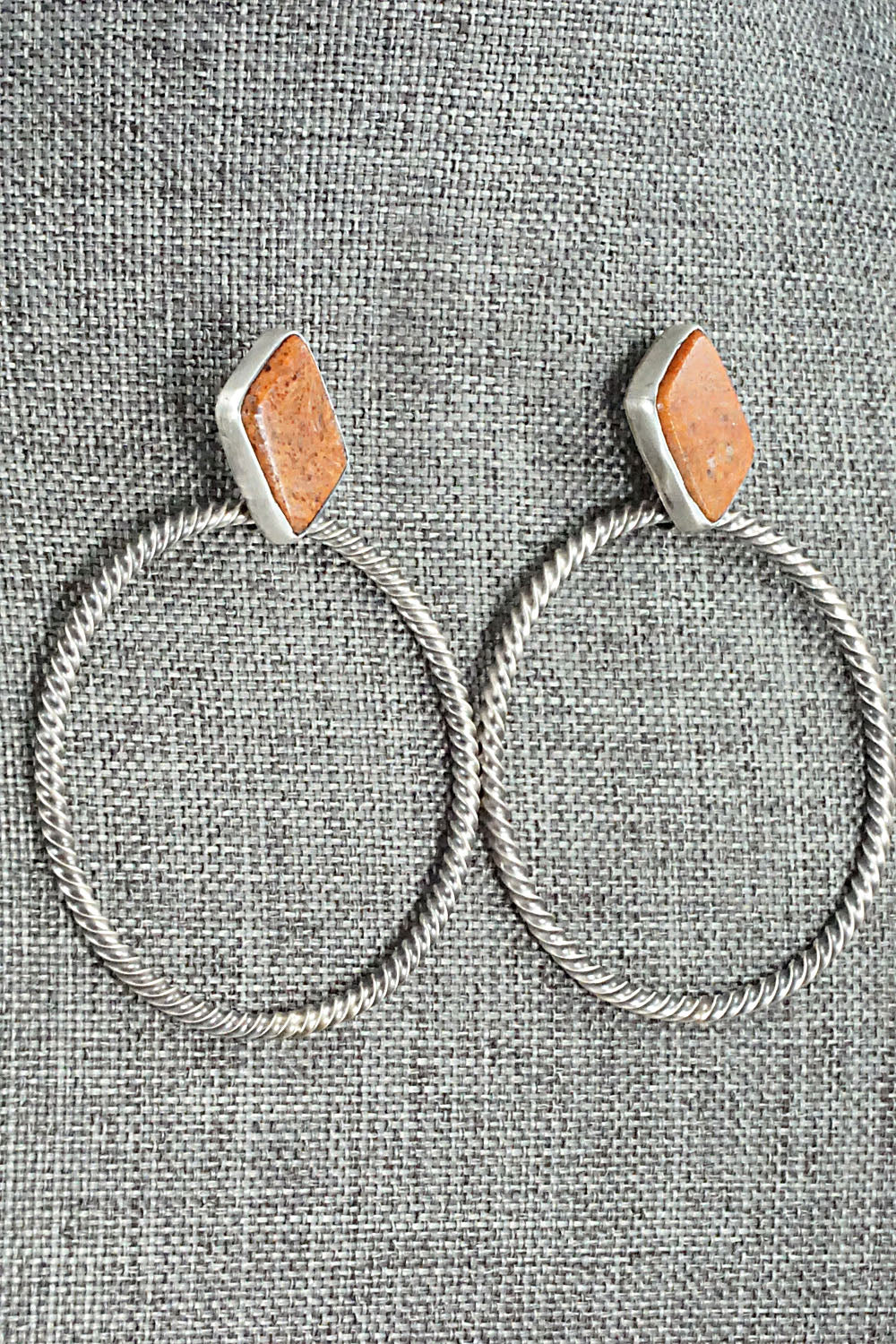 Coral & Sterling Silver Earrings - Annie Spencer